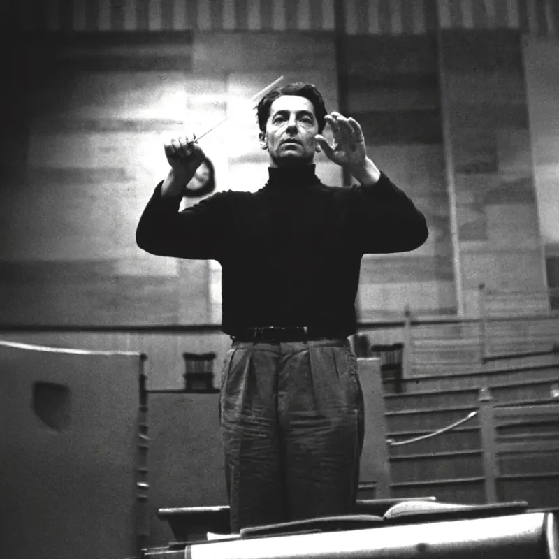 Young Herbert von Karajan conducting the Philharmonia Orchestra